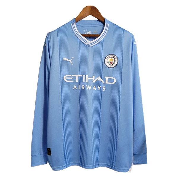 Repliche Maglie Calcio Manchester City Prima Manica Lunga 2023 2024